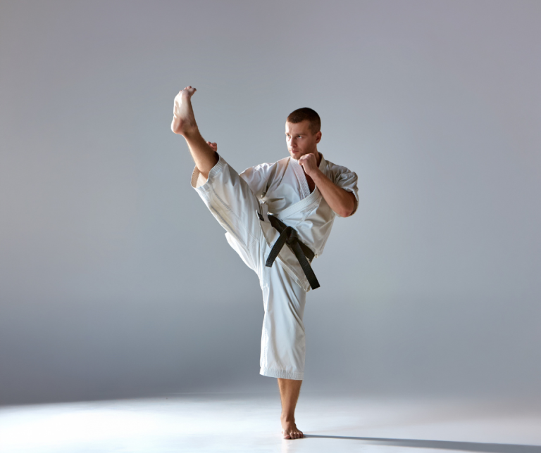 man doing karate