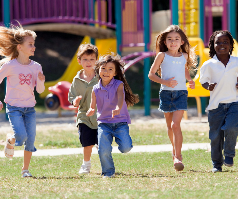 kids running on playground
